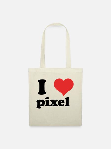 i love pixel - Stoffbeutel - Natur