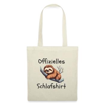 Offizielles Schlafshirt mit süßem Faultier - Stoffbeutel - Natur - Vorne