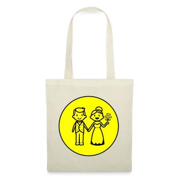 Icône de couple marié de jeunes mariés - Sac en tissu - nature - Devant