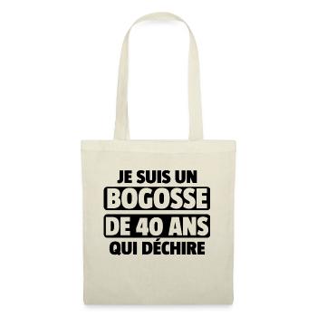 homme de 40 ans / cadeau anniversaire 40 ans - Sac en tissu - nature - Devant