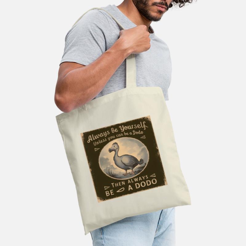 Sei Du selbst oder sei ein Dodo Vintage Design Stoffbeutel
