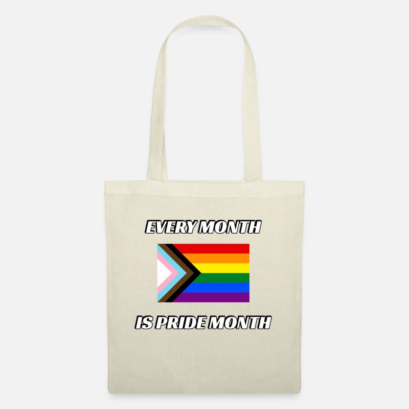 Jeder Monat ist Pride-Monat Fortschritt Pride-Flagge - Stoffbeutel - Natur