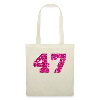 Number 47 Pink Glitter - 47th Anniversary - Tote Bag - nature - Front