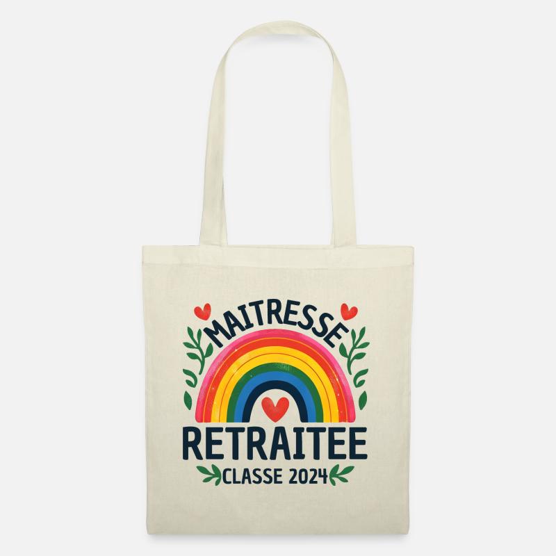 Maîtresse d' école retraitée classe 2024 - Sac en tissu - nature