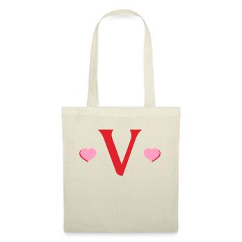 Letter v red hearts - Tote Bag - nature - Front