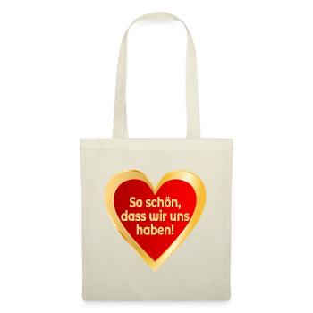 VALENTINSTAG SPRÜCHE BEZIEHUNG HERZ - Stoffbeutel - Natur - Vorne