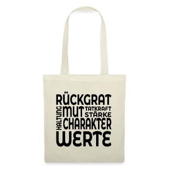 RÜCKGRAT WERTE HALTUNG - Stoffbeutel - Natur - Vorne