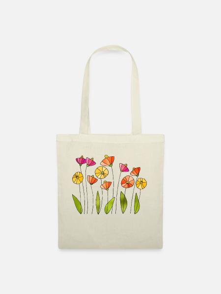 Blumen - Stoffbeutel - Natur