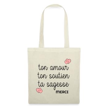 AMOUR SOUTIEN SAGESSE MERCI - Sac en tissu - nature - Devant