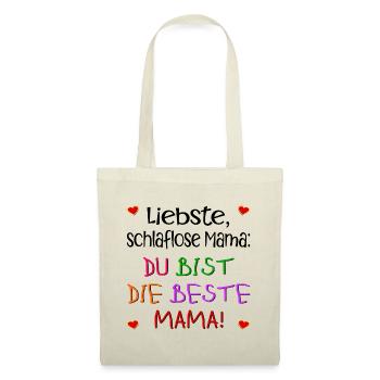 KINDERSPRÜCHE MUTTERTAG MAMA SCHLAFEN - Stoffbeutel - Natur - Vorne