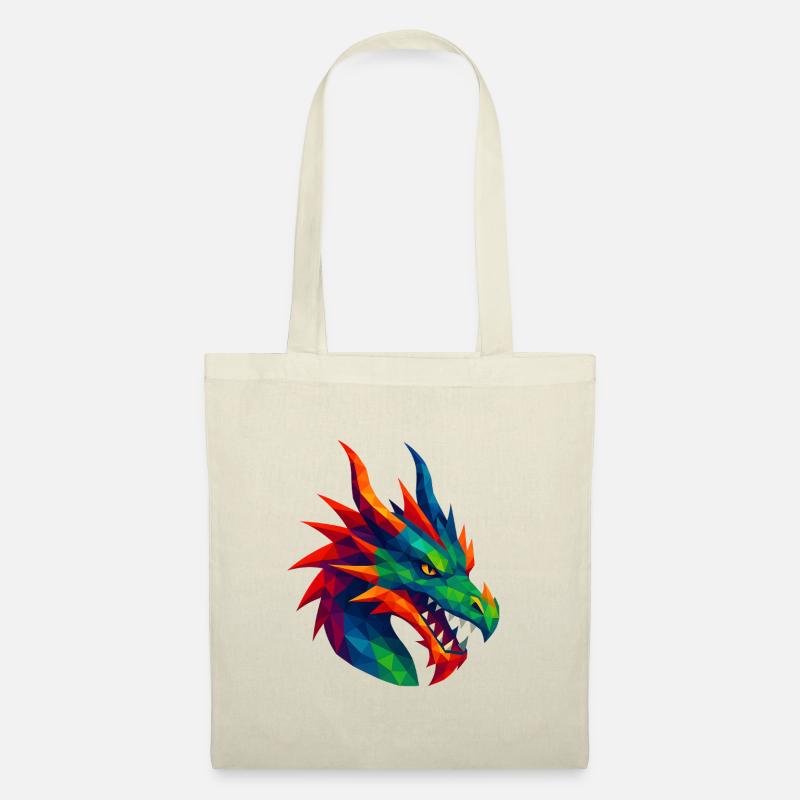 WPAP Stil Tiere - Drache - Stoffbeutel - Natur