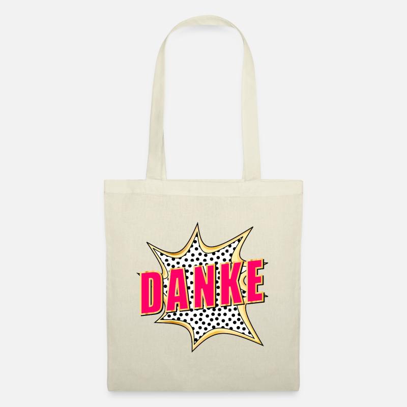 DANKESCHÖN DANKE POP-ART - Stoffbeutel - Natur