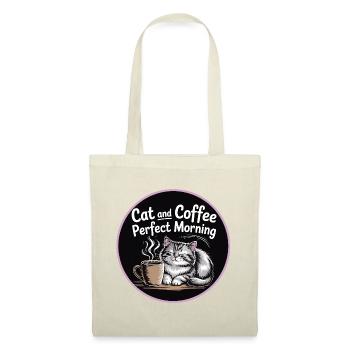 Chat et café Perfect Morning - Sac en tissu - nature - Devant