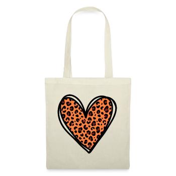 Leo Heart - Trendy Animal Print Fashion Design - Tote Bag - nature - Front