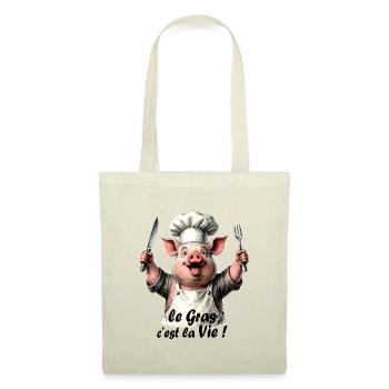 Le Gras, c'est la Vie - Sac en tissu - nature - Devant