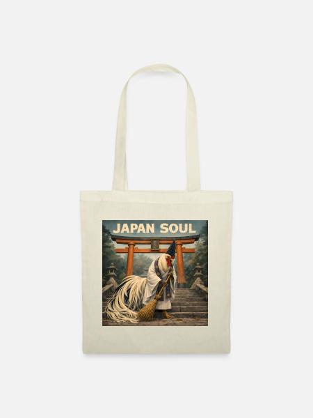 Japanisches Onagadori Shinto-Mönch-Design - Stoffbeutel - Natur