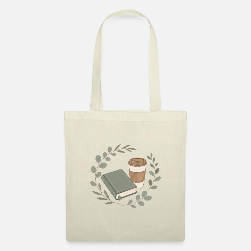 Buchfreundin Kapitel und Kaffee - Stoffbeutel - Natur