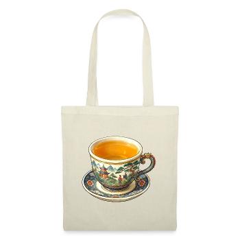 Tee in einer chinesischen Tasse - Stoffbeutel - Natur - Vorne