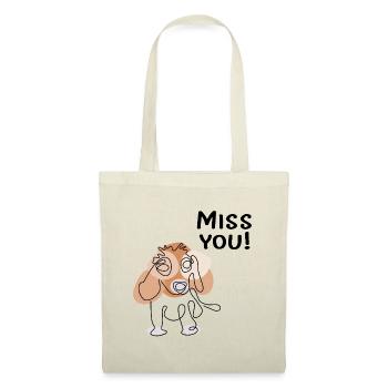 Tu me manques, chien - Sac en tissu - nature - Devant