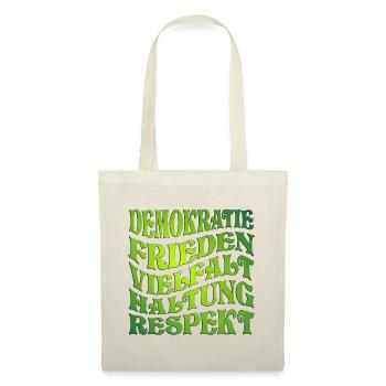 DEMOKRATIE - HALTUNG GRÜN - Stoffbeutel - Natur - Vorne