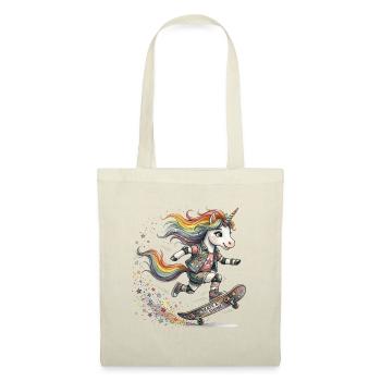 Skater Einhorn Skate & Shine - Stoffbeutel - Natur - Vorne