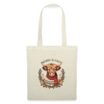 Merry & Cozy Highland Cow Christmas - Tote Bag - nature - Front