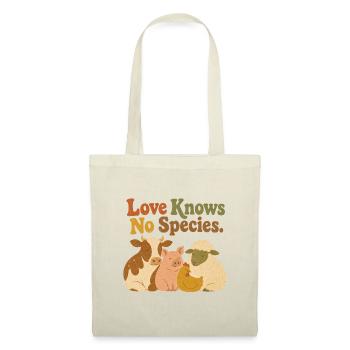 Love Knows No Species Vegan Animal Rights Retro - Tote Bag - nature - Front