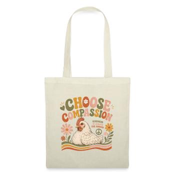 Choisissez Compassion Chicken Vegan Retro - Sac en tissu - nature - Devant