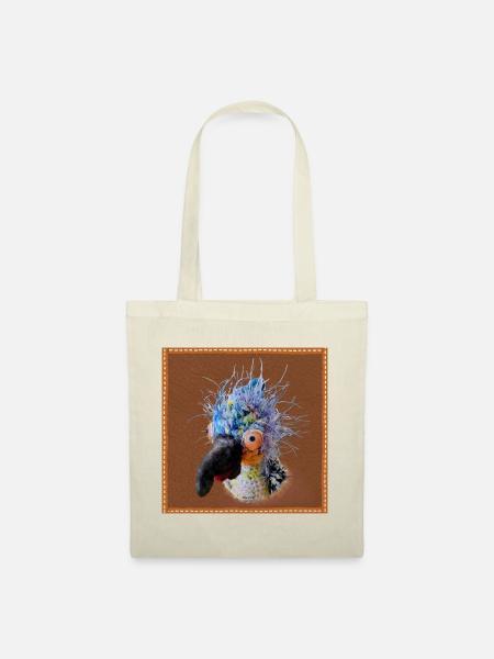 Krallo Kreisch™ Kultvogel Pop-Out Lederoptik braun - Stoffbeutel - Natur