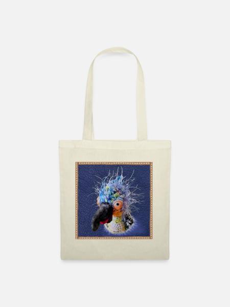 Krallo Kreisch™ Kultvogel Pop-Out Lederoptik blau - Stoffbeutel - Natur