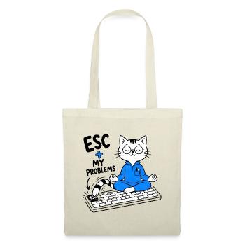 ESC + MEINE PROBLEME – Lustige Geek-Katze - Stoffbeutel - Natur - Vorne