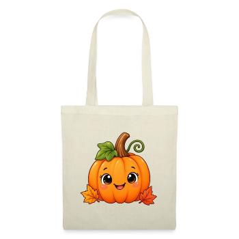 Süßer Kürbis – Herbst & Halloween T- Shirt - Stoffbeutel - Natur - Vorne