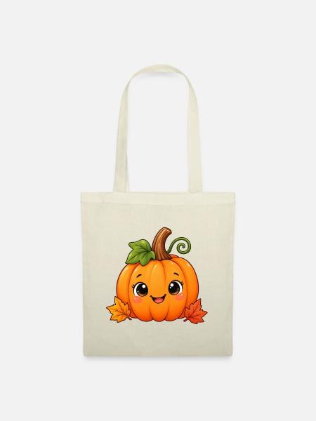 Süßer Kürbis – Herbst & Halloween T- Shirt - Stoffbeutel - Natur