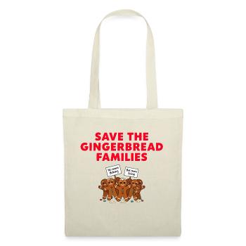 Save The Gingerbread Lustiges Weihnachts Motiv - Stoffbeutel - Natur - Vorne