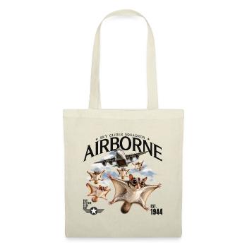 Airborne Flughörnchen – Vintage Flieger Design - Stoffbeutel - Natur - Vorne