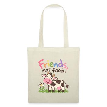 Friends Not Food Cute Cow - Stoffbeutel - Natur - Vorne