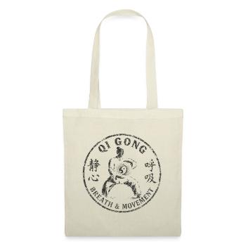 Vintage Qi Gong Atembewegung Yin Yang - Stoffbeutel - Natur - Vorne