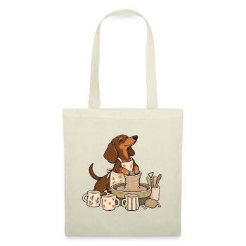 Pottery Dachshund Ceramics - Stoffbeutel - Natur - Vorne