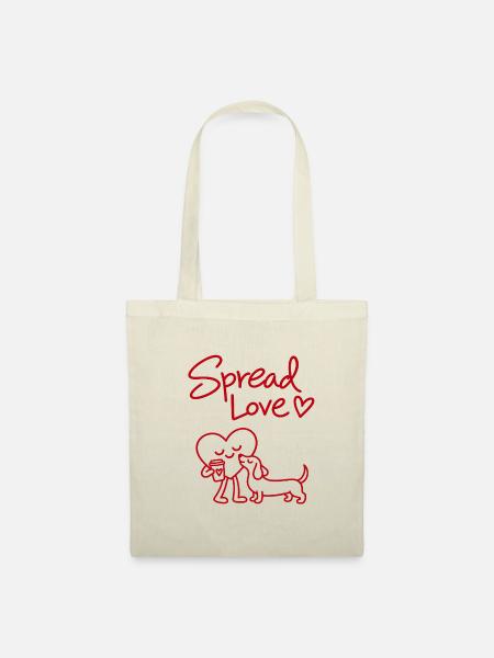 Spread Love Dog Coffee - Stoffbeutel - Natur
