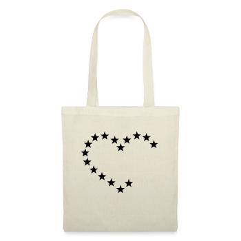 Herz aus Sternen / heart of stars (offen, 1c) - Stoffbeutel - Natur - Vorne
