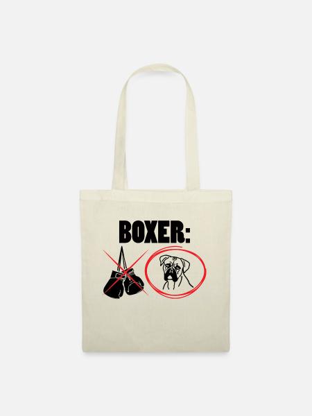 Hund / Boxer: Boxer - Stoffbeutel - Natur