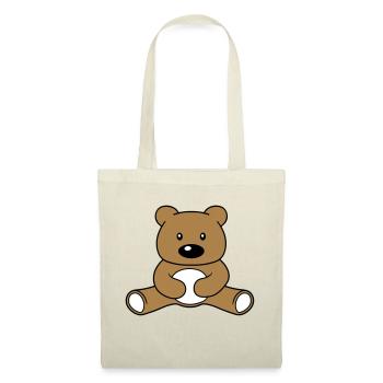 baer suess niedlich sitzen klein comic cartoon cli - Stoffbeutel - Natur - Vorne