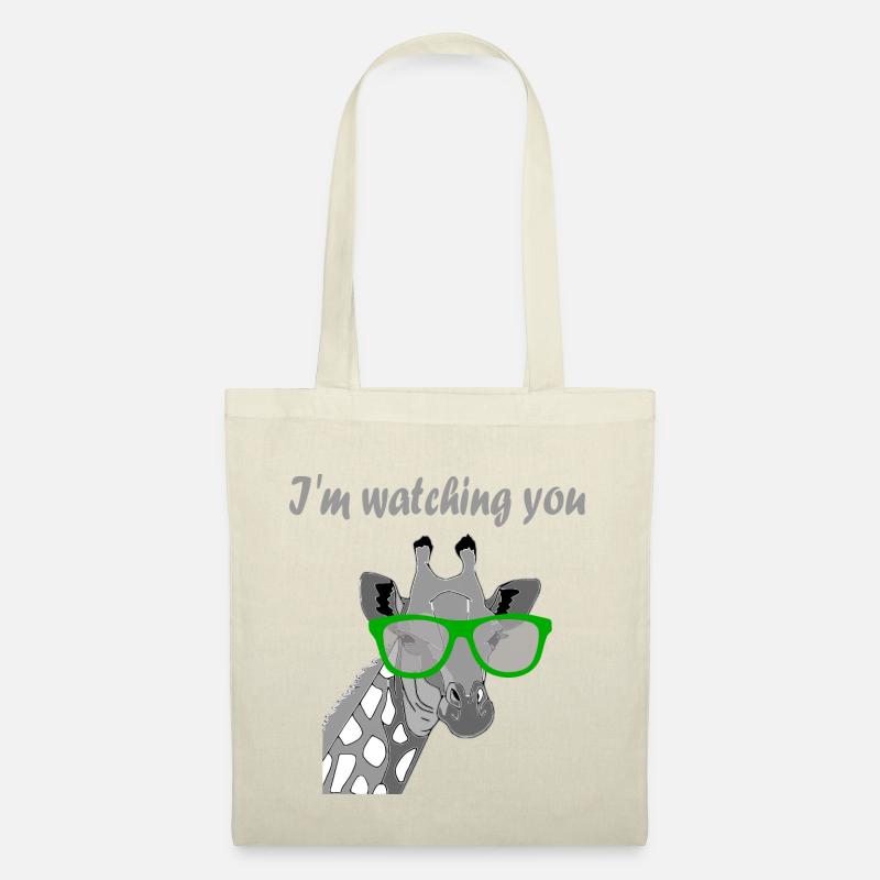 I´m watching you Giraffe Sonnenbrille Geschenk - Stoffbeutel - Natur