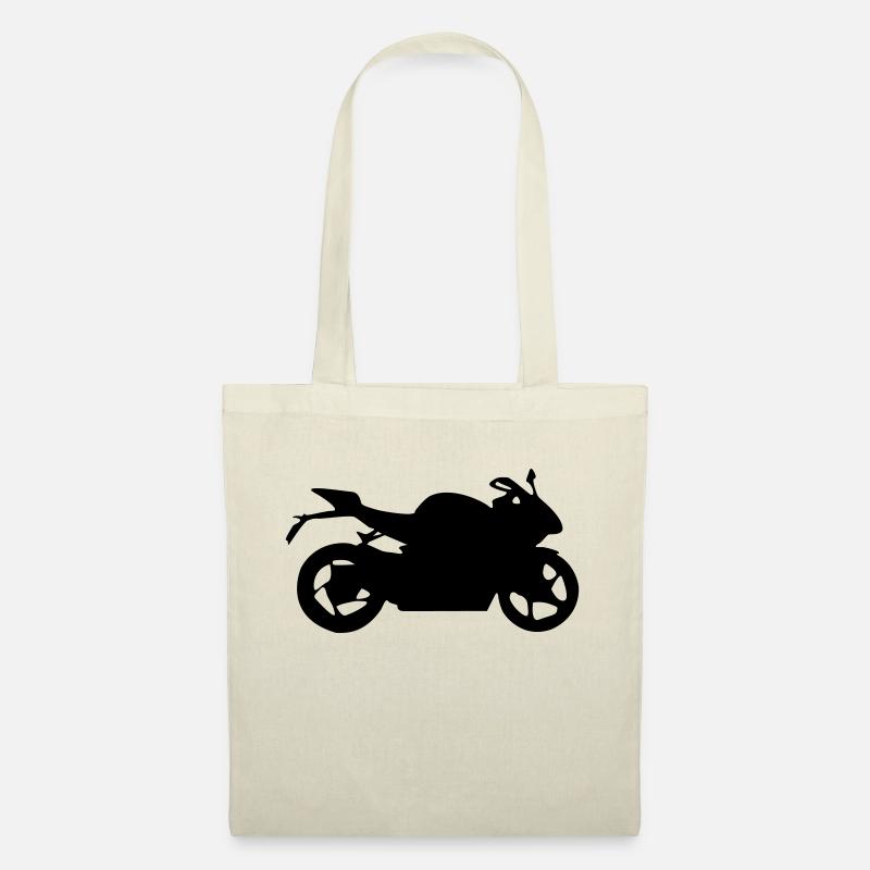 motorrad silhouette - Stoffbeutel - Natur