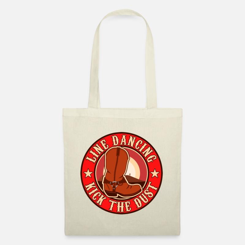 Line Dancing Kick The Dust Square Dance Western - Stoffbeutel - Natur