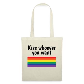 Kiss Whoever You Want Lesbian Pansexual Diversity - Stoffbeutel - Natur - Vorne