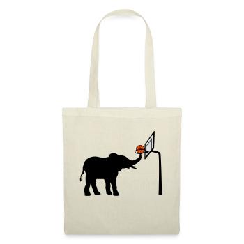 Silhouette d’éléphant jouant au basket-ball - Sac en tissu - nature - Devant