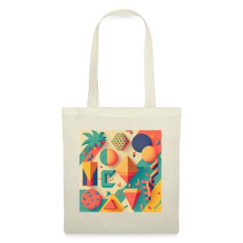 Vintage 90er Jahre Muster Geometrisch - Stoffbeutel - Natur - Vorne