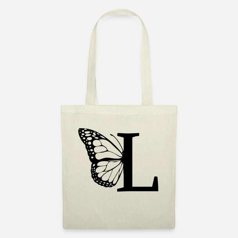 Buchstabe L Schmetterling - Stoffbeutel - Natur