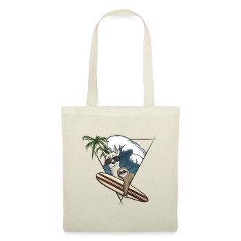 Surf Holiday Llama & Sloth Surfboard Wave Palm Trees - Tote Bag - nature - Front